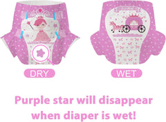 CutiePlusU Erwachsenenwindeln, 10 Stück, Einweg-Inkontinenzhöschen mit Laken für Damen und Herren, maximale Saugfähigkeit über Nacht – Kleine Prinzessin (große Größe 94–119 cm)