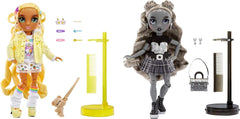 Ediție Specială Rainbow High Shadow High - Gemenele Madison Sunny și Luna - 2 păpuși la modă cu ținute galbene și gri de designer, mix & match, cu accesorii - Pentru colecționari și copii cu vârsta cuprinsă între 4 și 12 ani