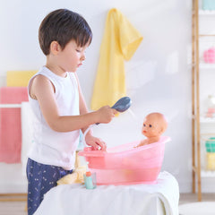 Corolle 9000141660 - Cadă de baie Mon Grand Poupon, cu funcție de pompă și rățușcă de cauciuc pentru toate păpușile de 30-36 cm, 32,5 cm, de la 3 ani