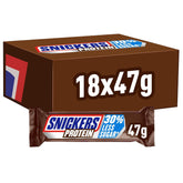 Snickers Chocolate Protein Bars – Reichhaltiger Geschmack mit Karamell, Haselnüssen und Nougat, Großpackung 18 x 47 g