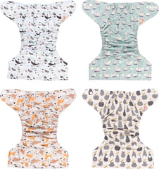 Littles and Bloomz FLP2-0406 Wiederverwendbare Standard-Clip-Windel, 4 Windeln