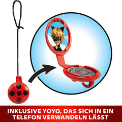 BANDAI - Figur - Miraculous Ladybug - Ankleidepuppe - 26 cm - Ladybug mit ihrem Yoyo im Telefonmodus - Neues Kostüm mit Vinyl-Effekt - P50028