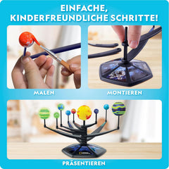 NATIONAL Geographic Leuchtendes 3D-Sonnensystem Modellbausatz für Kinder – Baue & Bemale EIN Planetensystem mit beweglichen Armen, Mint-Projekt für Kinder von 8-12 Jahren