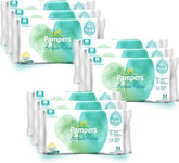 Pampers Acqua Pura Baby-Feuchttücher, 468 Stück (3er-Pack) – 99 % Wasser, 100 % Baumwolle, 0 % Kunststoff, Alkohol und Parabene – ideale Reinigungstücher für empfindliche Haut, feucht, ohne zusätzliche Inhaltsstoffe