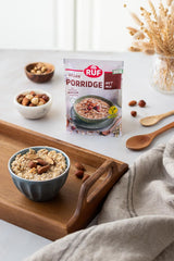 RUF Veganer Porridge mit Nüssen und Hafer, Haferflocken mit Mandeln, Haselnüssen und Leinsamen, einfach zuzubereiten, im praktischen Portionsbeutel, 1 x 60 g