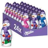 Milka Schneemann Alpenmilch – Großpackung Schoko-Schneemännerfiguren in 3 Modellen – 24 x 50g