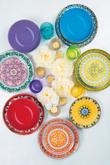 Set de veselă Excelsa ETNO Chic, porțelan, multicolor, 21 piese