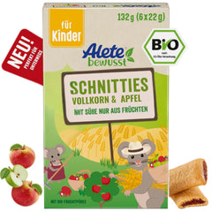 Alete geschnittene Bio-Kuchen mit Vollkorn und Apfel 6 x 22 g