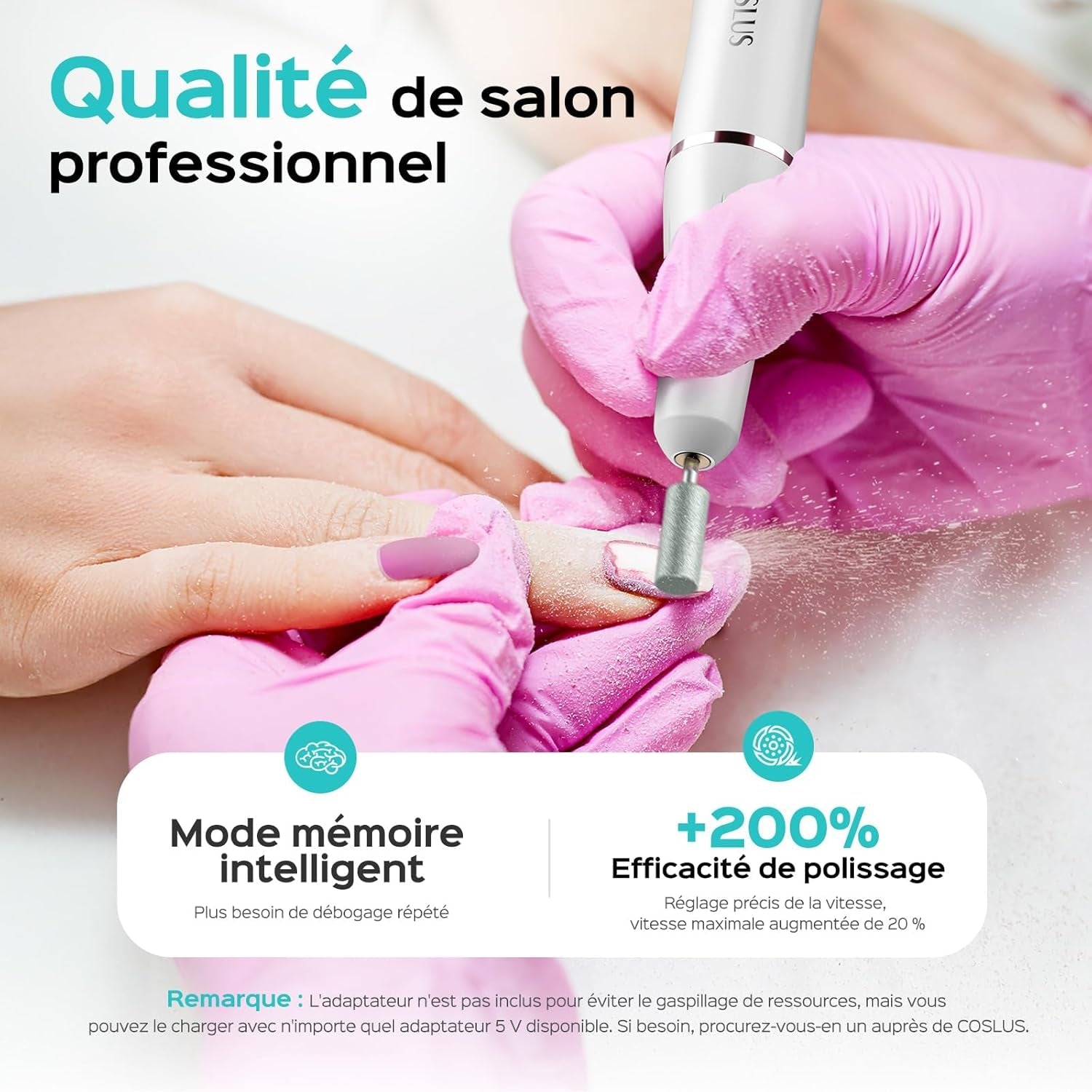 COSLUS Nagelfräser Kabellos Tragbar Für Gelnägel: Elektrische Nagelfeile Stufenloser Geschwindigkeitsregelung Für Maniküre Pediküre Und Acrylnägel Plastik Nail Drill Für Anfänger & Nagelstudio Zuhause