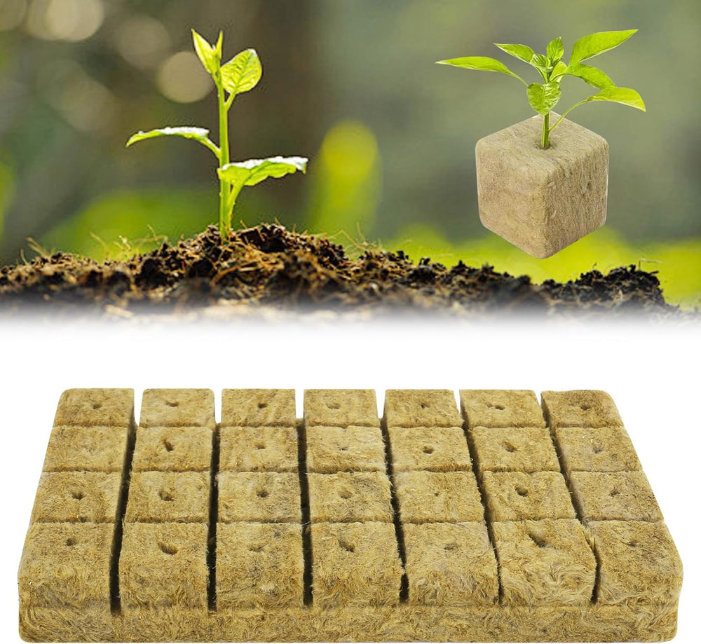 28 Steinwolle-Würfel, Steinwolle-Set, Steinwolle-Anzuchtmatte, erdlose Hydrokultur-Anzuchtmatte, Steinwolle-Würfel, Steinwolle-Würfel für Stecklinge, Klonen, Vermehrung, 4 x 4 x 4 cm