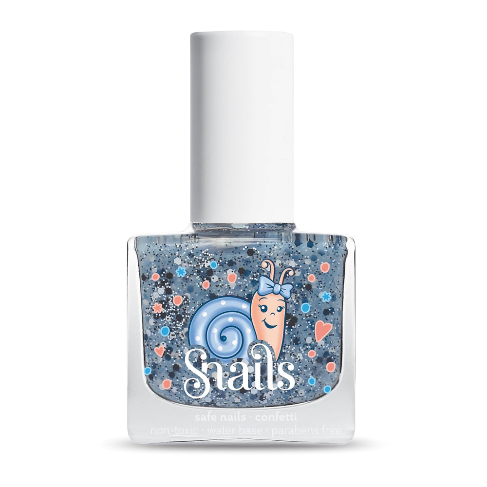 Snails 516202 Top Coat Confetti Blue Baby-Nagellack, auf Wasserbasis, waschbar, sicher, vegan