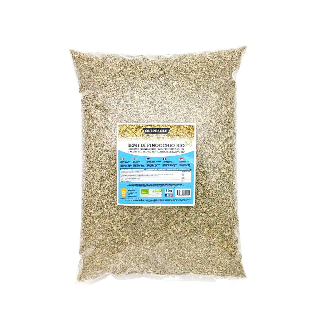 Bio-Fenchelsamen, 3 kg, ganze Bio-Samen, ideal für Kräuter-Verdauungstees und Rezepte, perfekt zum Backen, praktische Größe