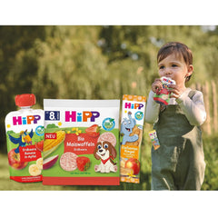 HiPP Bio-Maiswaffeln mit Erdbeeren (8 x 23g), Snack für Babys ab 8 Monaten, nur mit Obst und Gemüse gesüßt, glutenfrei, beste Bio-Qualität