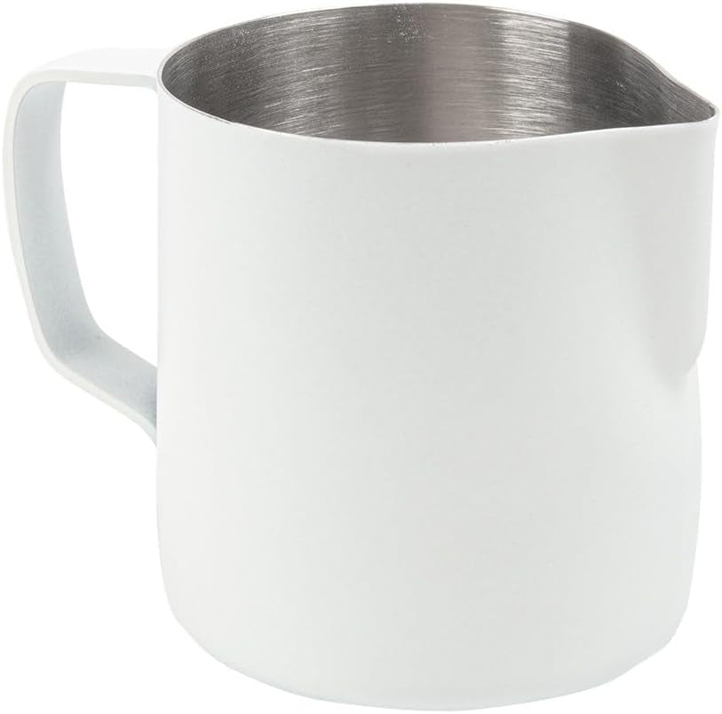 Cană de lapte fără capac, 350 ml, albă, oțel inoxidabil