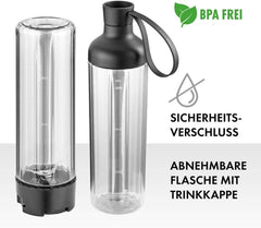 ZWILLING Standmixer, Smoothie Maker, inkl. Trinkflasche mit Verschluss, 600 ml, 300 Watt, Edelstahl/Kunststoff, Schwarz Kitchen Naty Shop
