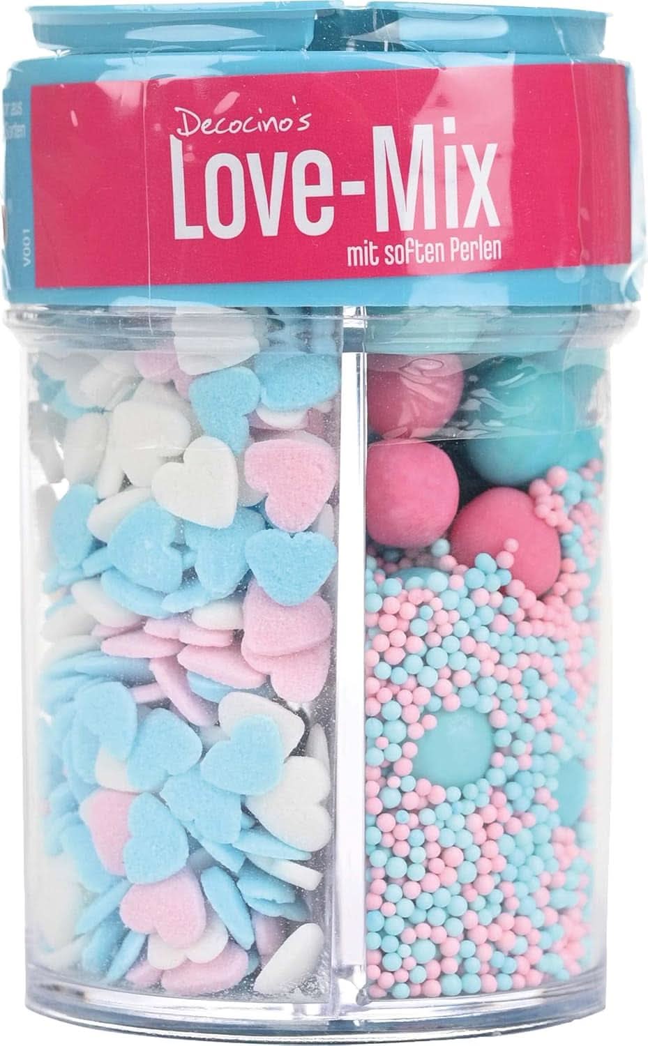 DECOCINO Party Mix, perle de zahăr, decorațiuni de stropit, confetti, 95 grame Naty Shop Mix Iubire