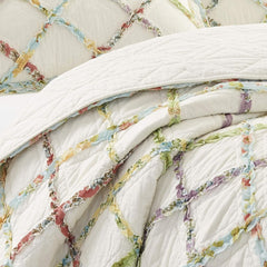 Laura Ashley Home Rüschen Garden Collection quilt, 100% bumbac, Ultra moale, Pentru toate anotimpurile, Reversibil, Elegant, Pat dublu, Culoare crem (197783) Plapumi si pilote Naty Shop