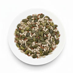 Mix organic de semințe Omega 3 kg (amestec de semințe de dovleac, floarea-soarelui și in), un amestec de 3 semințe oleaginoase crude întregi, bogat în proteine, fibre și acizi grași omega-3