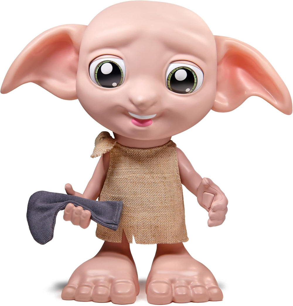Wizarding World Harry Potter - Interaktiver Dobby Hauself Puppe mit über 30 Geräuschen, Sätzen und Bewegungen, Deutsch-Italienisch, Spielzeug für Kinder ab 6 Jahren, Fanartikel
