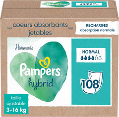 Pampers (alte Version), Packung mit 108 Einzelblatt-Absorptionsmitteln, Standard – 1 Stück