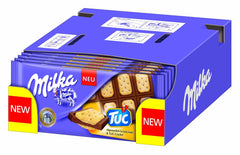 TUC Kekse 1 x 87g | Alpenmilchschokolade | mit Mini-Salzcrackern | Schokolade aus 100 % Alpenmilch | Schokoriegel (5er Pack)