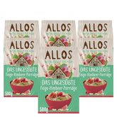 Terci de smochine și zmeură Allos neîndulcit | Terci fără zahăr | Muesli organic | Muesli cu fructe | Fulgi de ovăz | Terci de mic dejun | Cereale pentru micul dejun | Vegan | Pachet de 6 (6 x 500g)