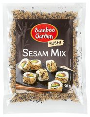Bamboo Garden - Sushi-Sesam-Mix, Ideal für die Zubereitung von Sushi aller Art, auch köstlich als Topping für verschiedene Gerichte, im Müsli oder Porridge, 1 x 50 g
