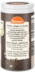 Ostmann Gewürze - Schwarze Pfefferflocken | Grober Pfeffer für intensiv-schwarzes Gesmack | Mit praktischem Streuaufsatz | 25 g in der Streudose