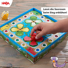 HABA Hüpfspiel – Würfelspiel ab 3 Jahren mit Pop-Up-Seerosen und Spielvarianten, fördert Zählen und Motorik, 2-4 Spieler – 1305272001
