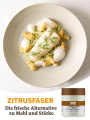 Kotanyi Gourmet Zitrusfaser | pflanzlicher Texturgeber, Alternative zu Mehl und Stärke, ca. 120g, 400 ml