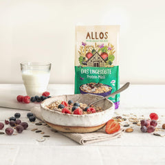 Allos ungesüßtes Proteinmüsli | Bio-Müsli | Haferflocken | Müsli zum Frühstück | Vegan (5 x 450g), 1 Stück (5er Pack)