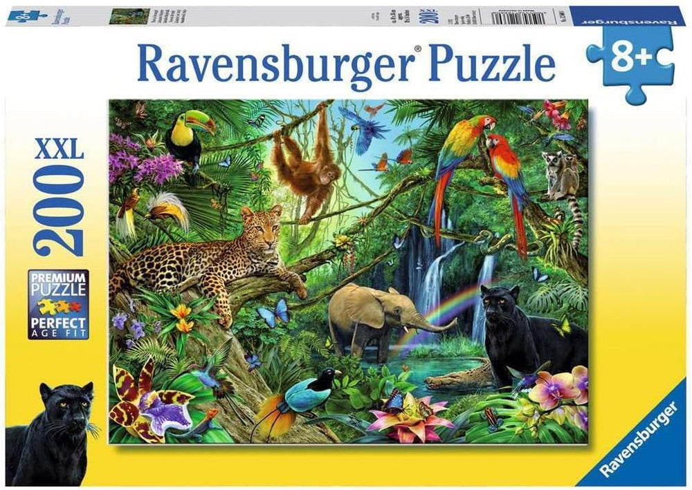 Ravensburger Puzzle pentru copii - 12660 Animale în junglă - Puzzle cu animale pentru copii de la 8 ani, cu 200 de piese în format Xxl Puzzle Naty Shop Titlu implicit