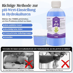 pH-Regulator für Hydrokultur, pH-Up- und pH-Down-Flüssigkeit, pH-Regulatorflüssigkeit zur Senkung oder Erhöhung des pH-Wertes, Premium-Puffer 250 ml, geeignet für alle Hydrokultursysteme (Erde und Wasser)