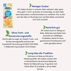 Alete Conscious Babykekse, ab 8 Monaten, Weizenbutterkekse für Babys, praktisch verpackte kleine Snackkekse, perfekt für unterwegs und in der Zeit, 1 x 180 g (2er-Pack)