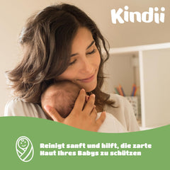 Kindii Natural Balance Feuchttücher für Babys – (1 x 60 Stk.) Feuchttücher für Babys und Kinder – Schützend, Aloe Vera, zarter Duft – 60 Stk.