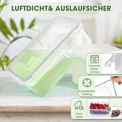 YASHE borcan de depozitare a alimentelor cu capac, set borcan de depozitare din plastic din 12 piese, fără BPA, 100% etanș, stivuibil, transparent Cutii depozitare alimente Naty Shop