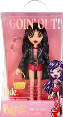 Păpușă Bratz Goin' Out! - Jade - 1 Păpușă de colecție cu accesorii, ținută, geantă, ochelari de soare și perie - Jucărie pentru copii - Vârste 6+, Roșu