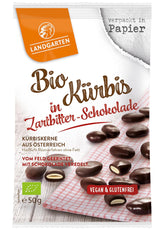 Landgarten Bio-Kürbiskerne in dunkler Schokolade – Veganer gerösteter Kürbiskern-Schokoladensnack – Magnesiumquelle – 1 x 50 g
