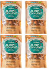 Set de 4 bucăți Organic Bites - Migdale cu scorțișoară/Migdale cu scorțișoară în ciocolată neagră belgiană/Fără zahăr adăugat, fără îndulcitori/VEGAN ȘI COMERȚ ECHITABIL / 4 x 85g