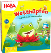 HABA Hüpfspiel – Würfelspiel ab 3 Jahren mit Pop-Up-Seerosen und Spielvarianten, fördert Zählen und Motorik, 2-4 Spieler – 1305272001