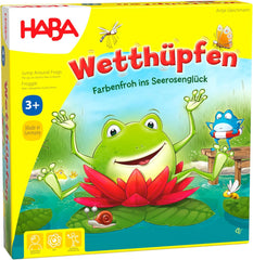 HABA Hüpfspiel – Würfelspiel ab 3 Jahren mit Pop-Up-Seerosen und Spielvarianten, fördert Zählen und Motorik, 2-4 Spieler – 1305272001