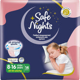 Safe Nights Girl, saugfähige Nachtwäsche für Mädchen von 8–16 Jahren (30–50 kg), 14er-Pack