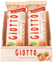 GiOTTO – eine Gebäckspezialität nach original italienischem Rezept – Waffelschale, Milch- und Haselnusscremefüllung und Haselnussstückchenglasur – 10 x 21,5 g