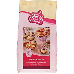 Funcakes Mix Für Schweizer Sahne, Einfach Zu Berüben, Lecker Zum Füllen Von Kuchen, Cupcakes Und Anderen Leckereien, Nur Wasser Addenden, Halal. 500 g. Mischung zum Backen und Kochen Naty Shop Standardtitel