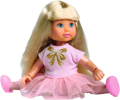 Simba Evi Love Ballet School, Puppe im süßen Ballerina Outfit mit Ballettstange, Körper vollbeweglich, 12cm Spielpuppe, ab 3 Jahren