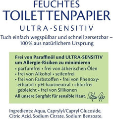HiPP Baby Soft Wet Toilettenpapier (6 x 50 Blatt), 99 % Wasser, Ultra Sensitive, ohne Duftstoffe, mit Klappdeckel
