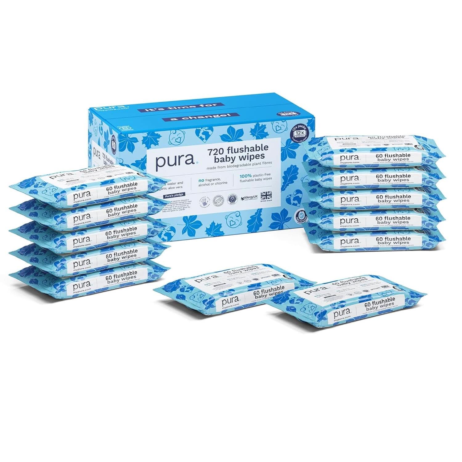 Șervețele ecologice pentru pielea sensibilă a bebelușului, 99% apă, fără plastic, biodegradabile, pentru pielea sensibilă, predispusă la eczeme, nou-născuți Servetele Umede Bebelusi Naty Shop 10 x 70 servetele Unica folosinta
