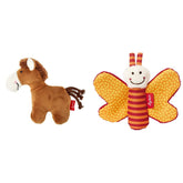 41174 Zornăitor cal Red Stars fete și băieți jucărie pentru copii recomandată de la naștere maro & 41181 Jucărie de prins fluture Red Stars fete și băieți jucărie pentru copii recomandată de la naștere portocaliu Jucarii Bebe Naty Shop Titlu implicit