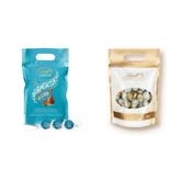 LINDOR Schokokugeln mit gesalzenem Karamell | ca. 80 Milchschokoladenkugeln mit Salzkaramellfüllung | Großpackung & Marc de Champagne-Schokoladenkugeln | 700 g