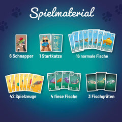 Kosmos 741846 Joc de cărți Fish & Fluff, un joc distractiv de licitare pentru întreaga familie, joc de societate pentru 2-6 jucători cu vârsta de 8 ani și peste, joc de petrecere